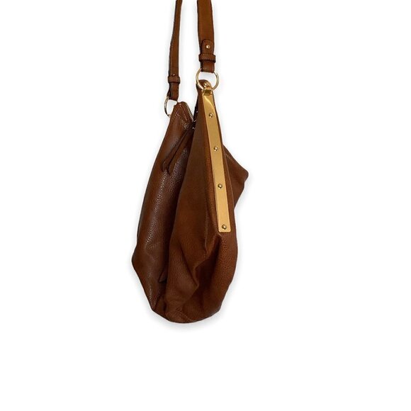 MMS Design Studio NWOT Shoulder Bag Fully Lined in Caramel Gold Accents Pockets - Picture 2 of 6
